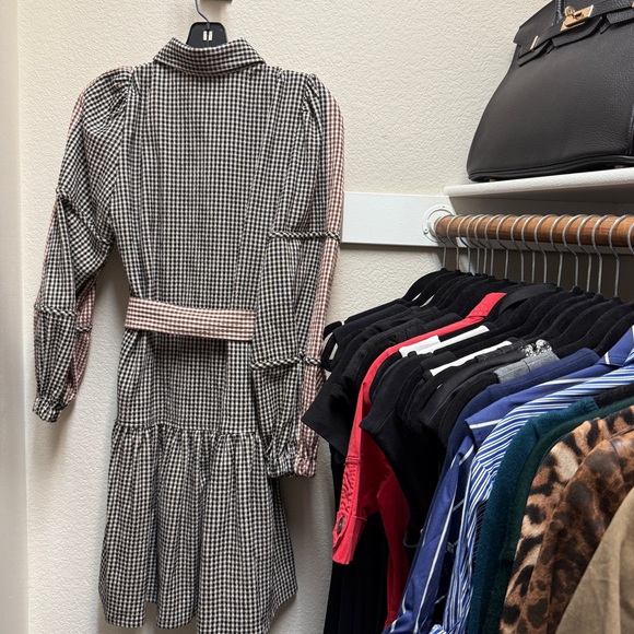 Elegant Plaid Long Sleeve Dress - Picture 5 of 8